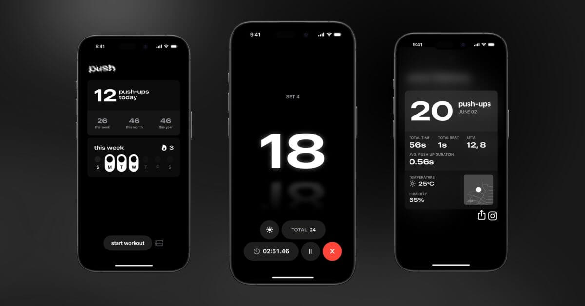 Это приложение использует камеру TrueDepth iPhone для подсчета отжиманий.