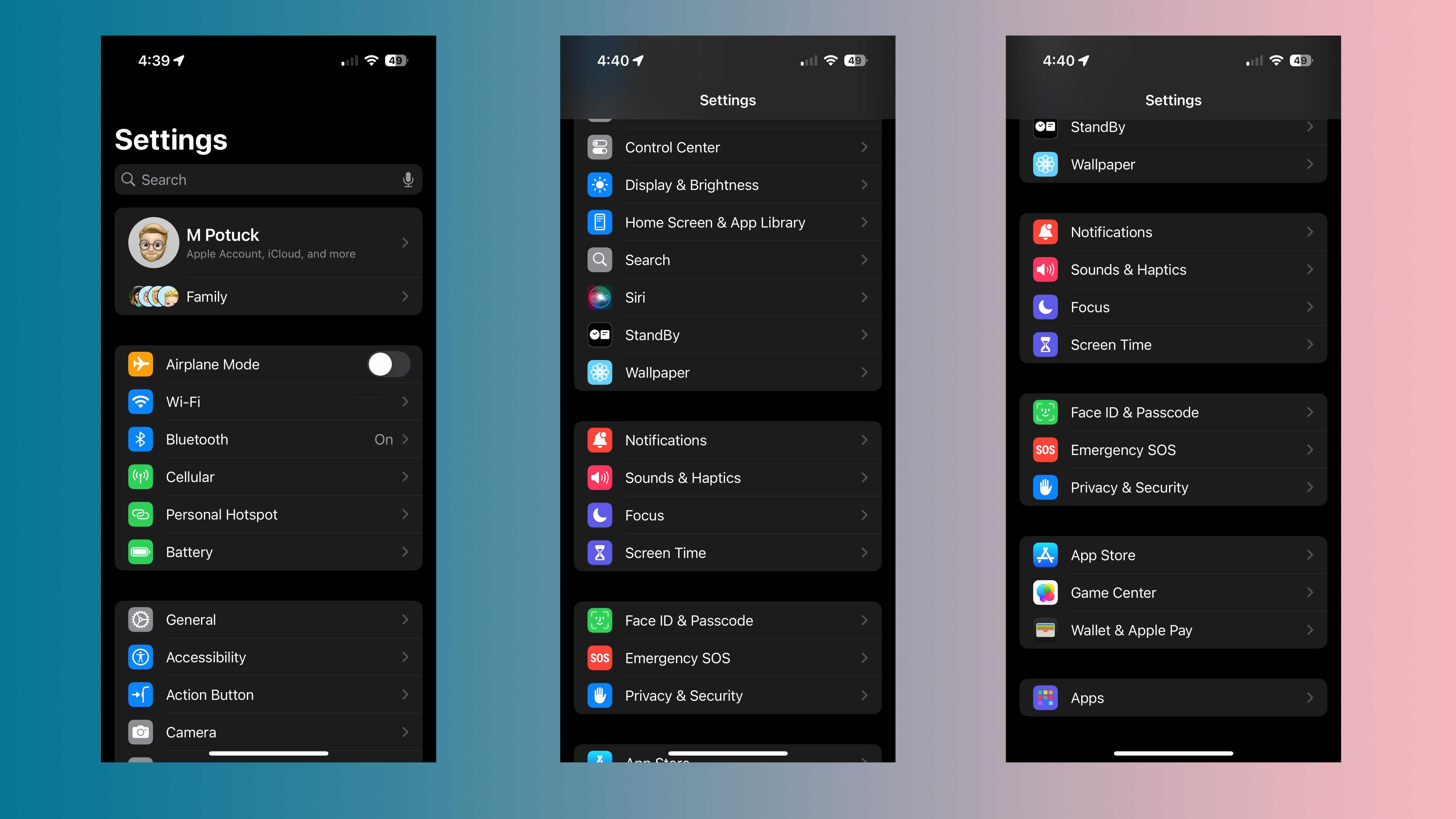 iOS 18 Приложение «Настройки» 1