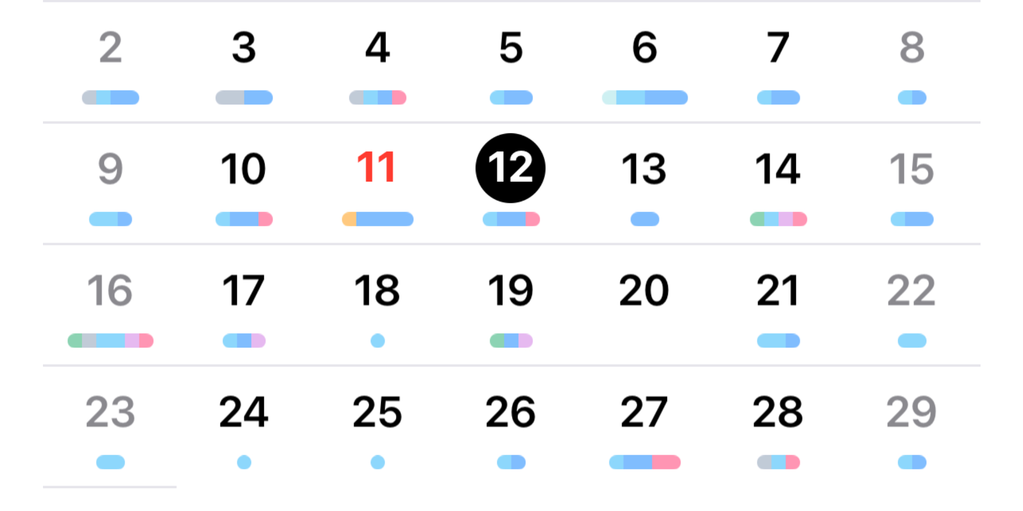 События календаря iOS 18