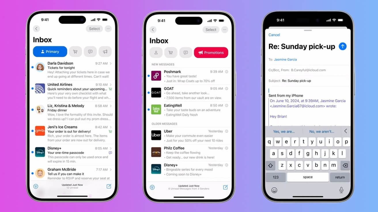 В iOS 18 Mail добавлена ​​категоризация электронной почты, умные ответы и сводки.