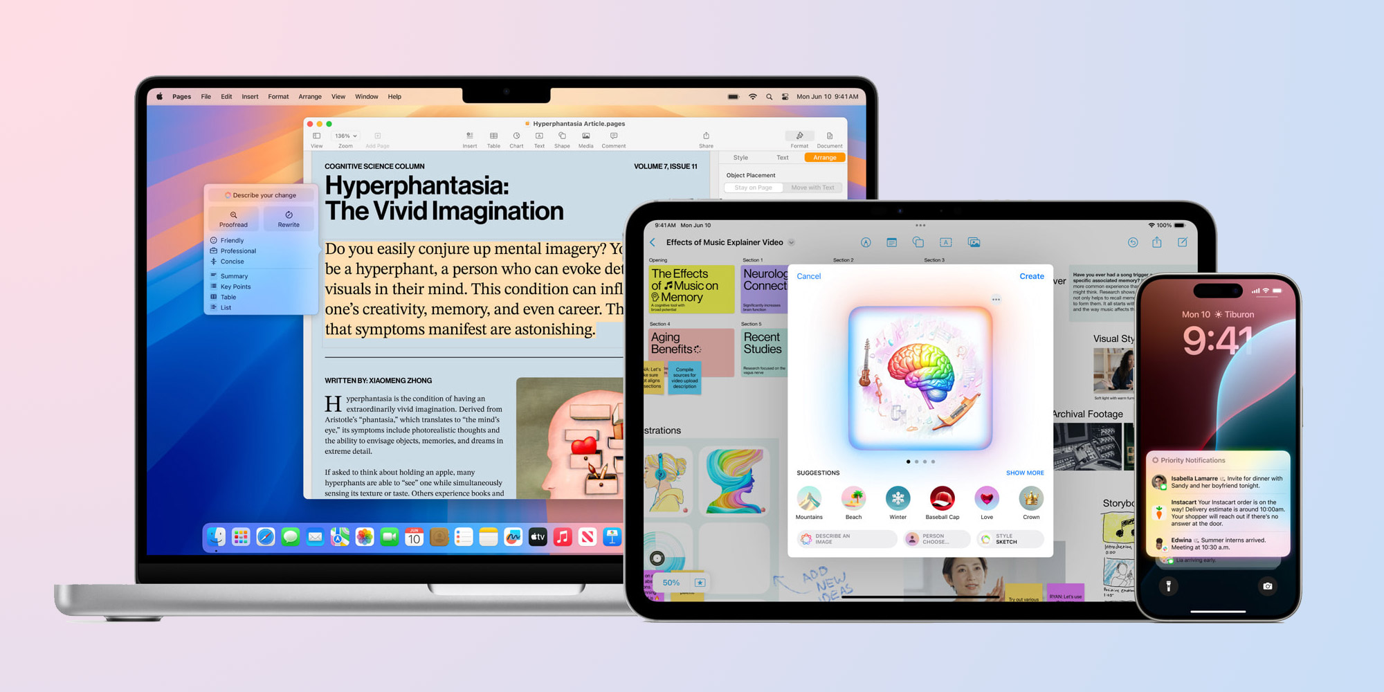 Это iPhone, iPad и Mac, совместимые с Apple Intelligence.