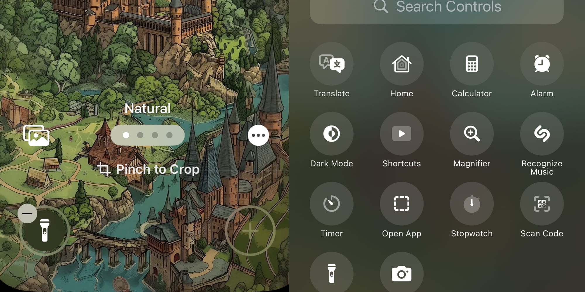 Элементы управления экраном блокировки iOS 18
