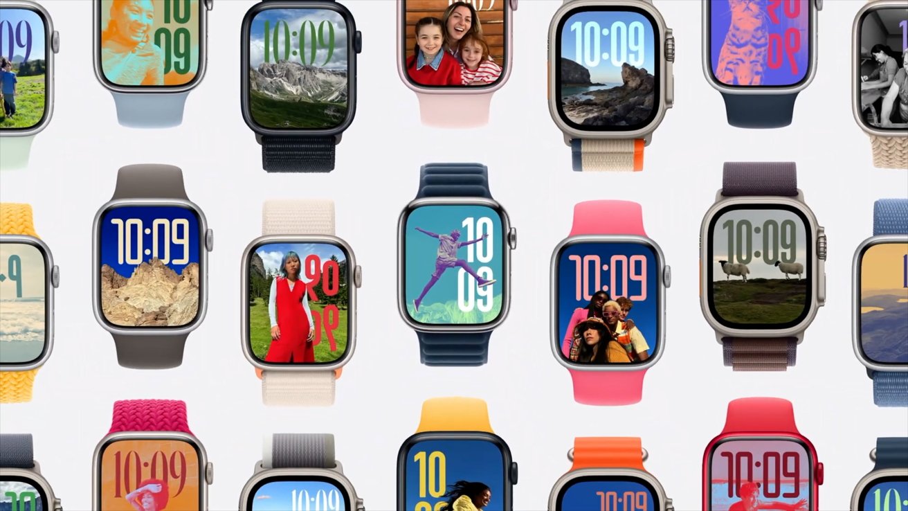 Множество разных лиц в фотографиях на Apple Watch