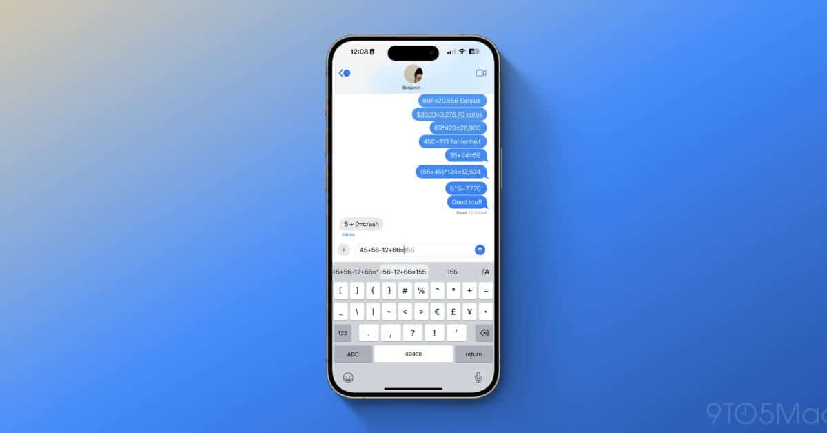 iOS 18 обеспечивает поддержку математических вычислений и преобразований на клавиатуре вашего iPhone