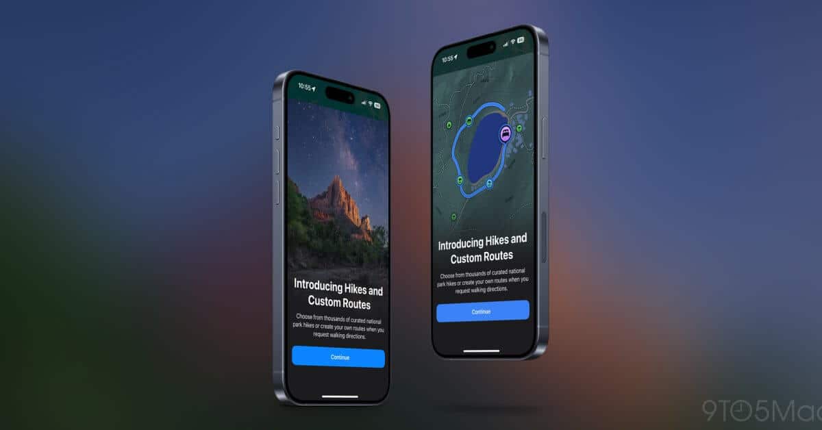 Используйте топографические пешеходные маршруты Apple Maps на iPhone