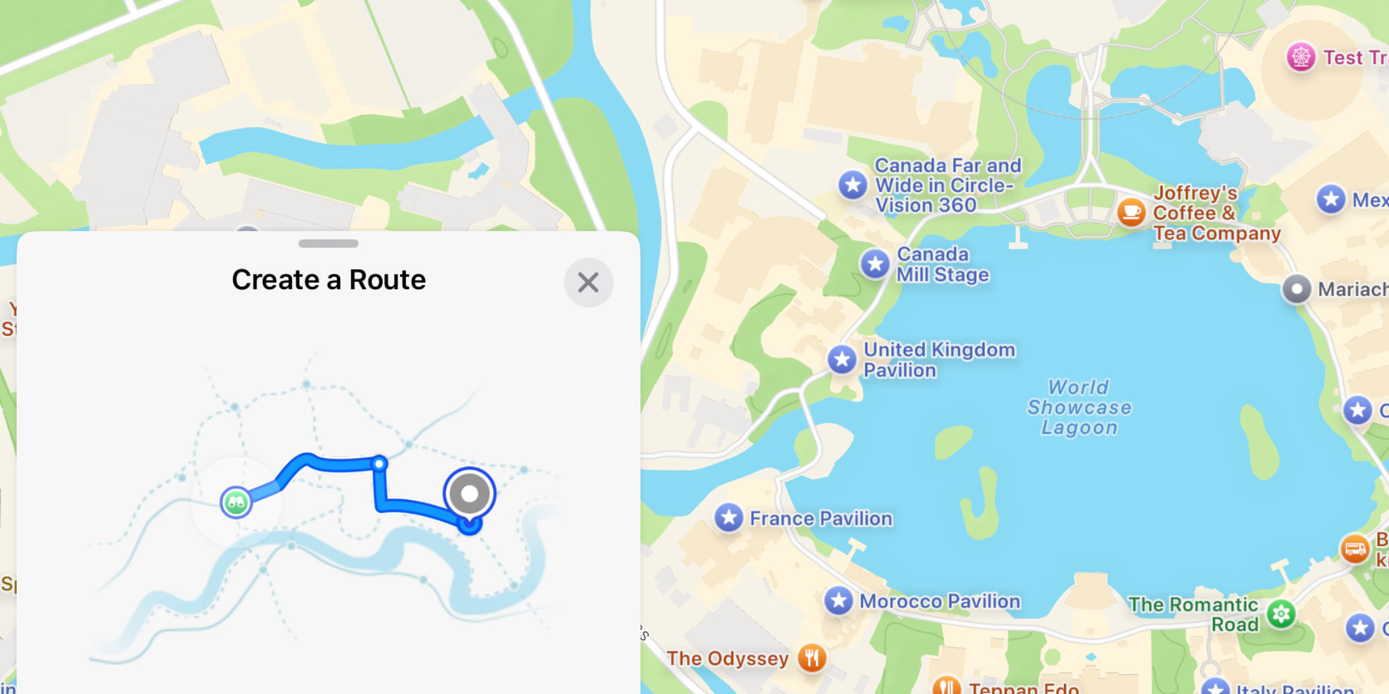 Пользовательские пешеходные маршруты в Apple Maps