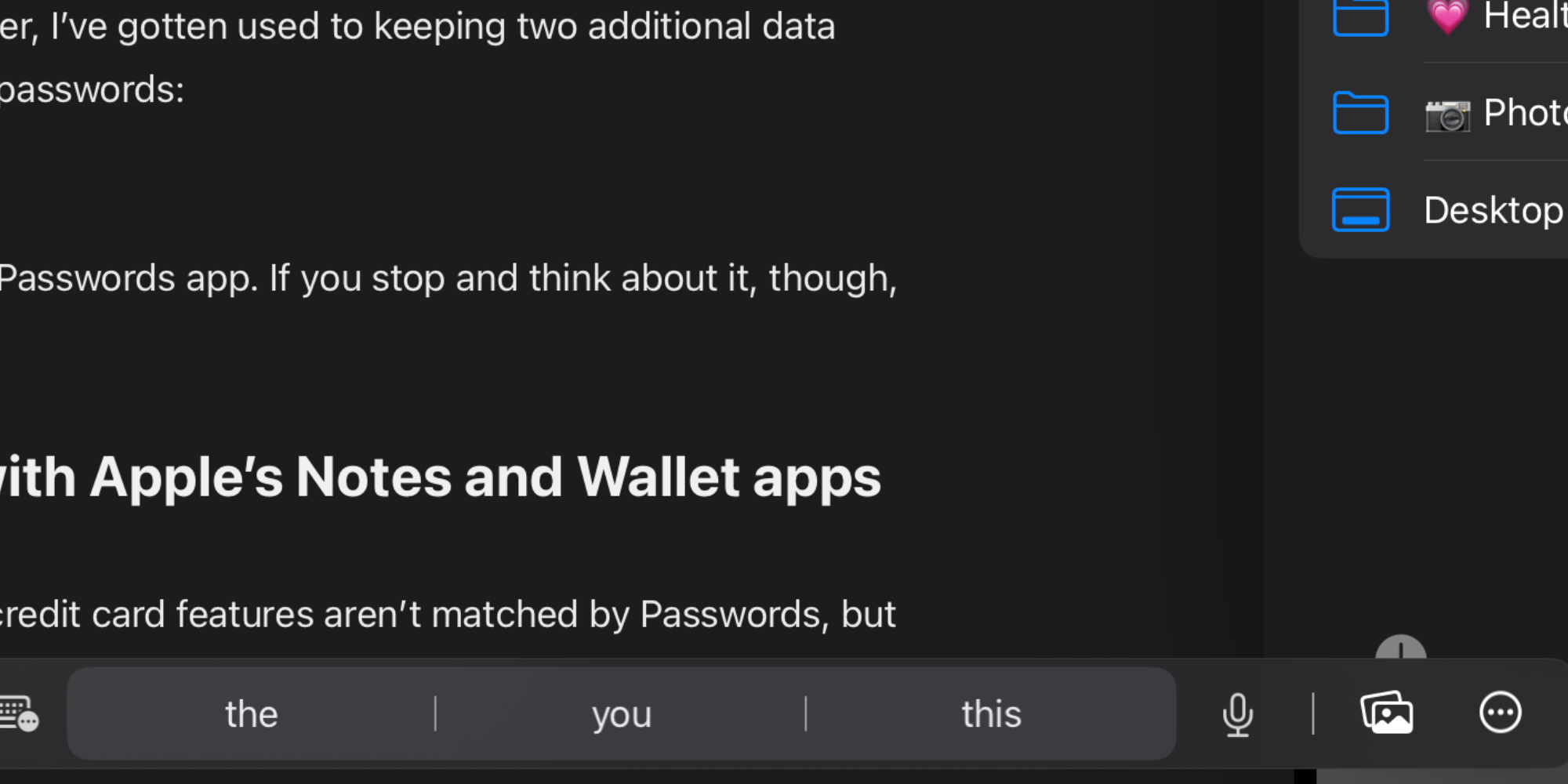 Панель ярлыков iPad