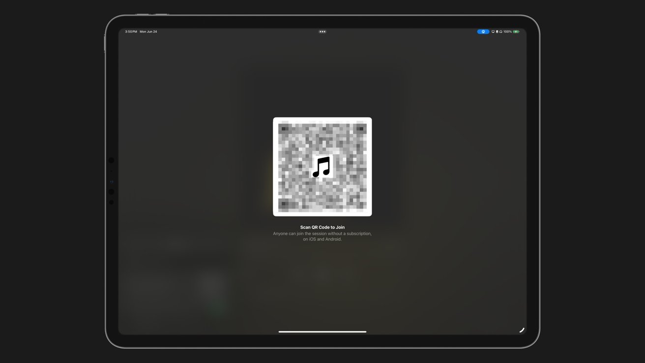 Большой вид QR-кода SharePlay
