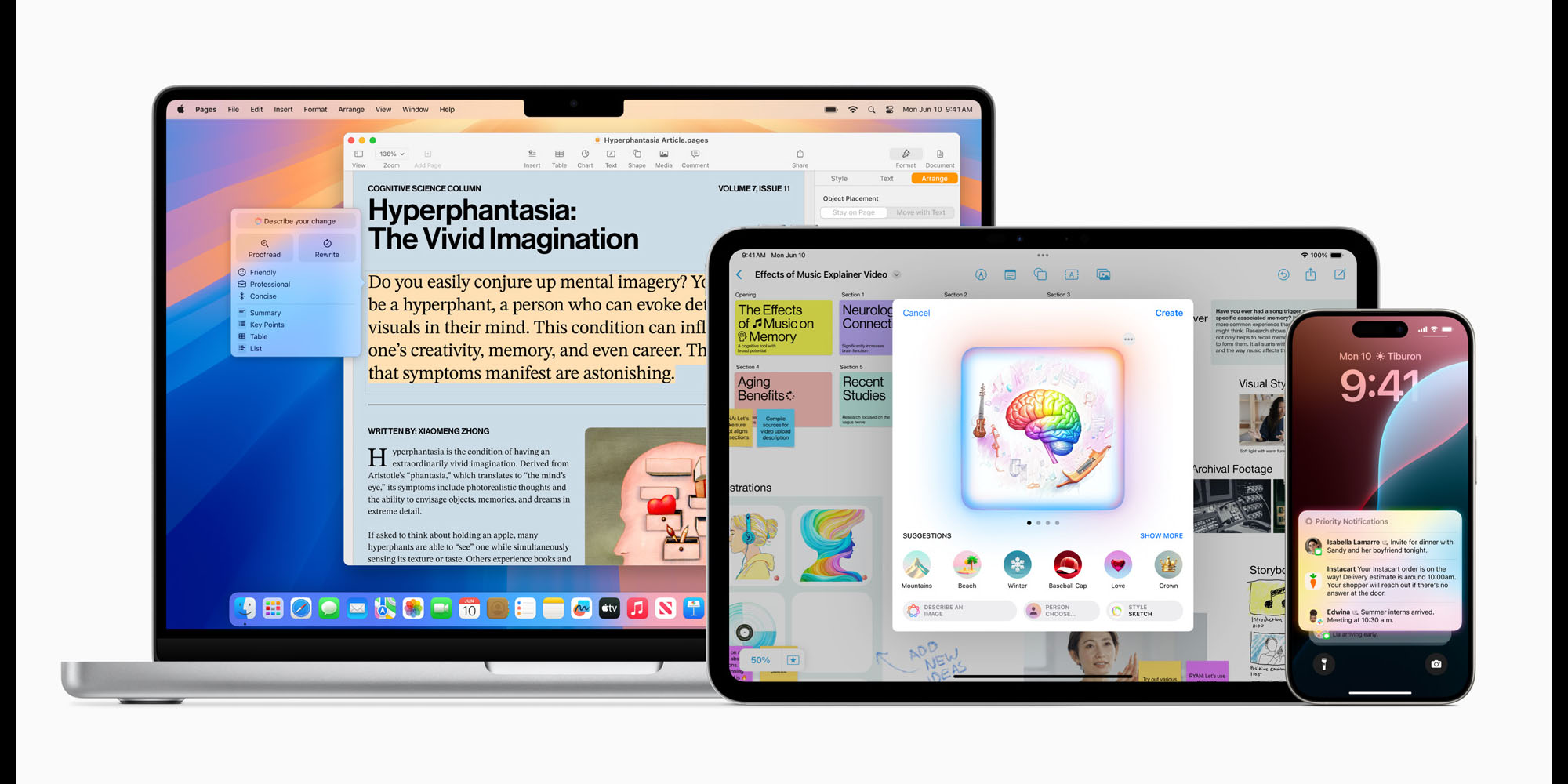 Возможности Apple Intelligence |  Промо-изображение Apple