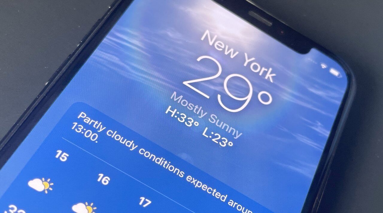 Apple Weather кратко и ошибочно предсказывает волны тепла