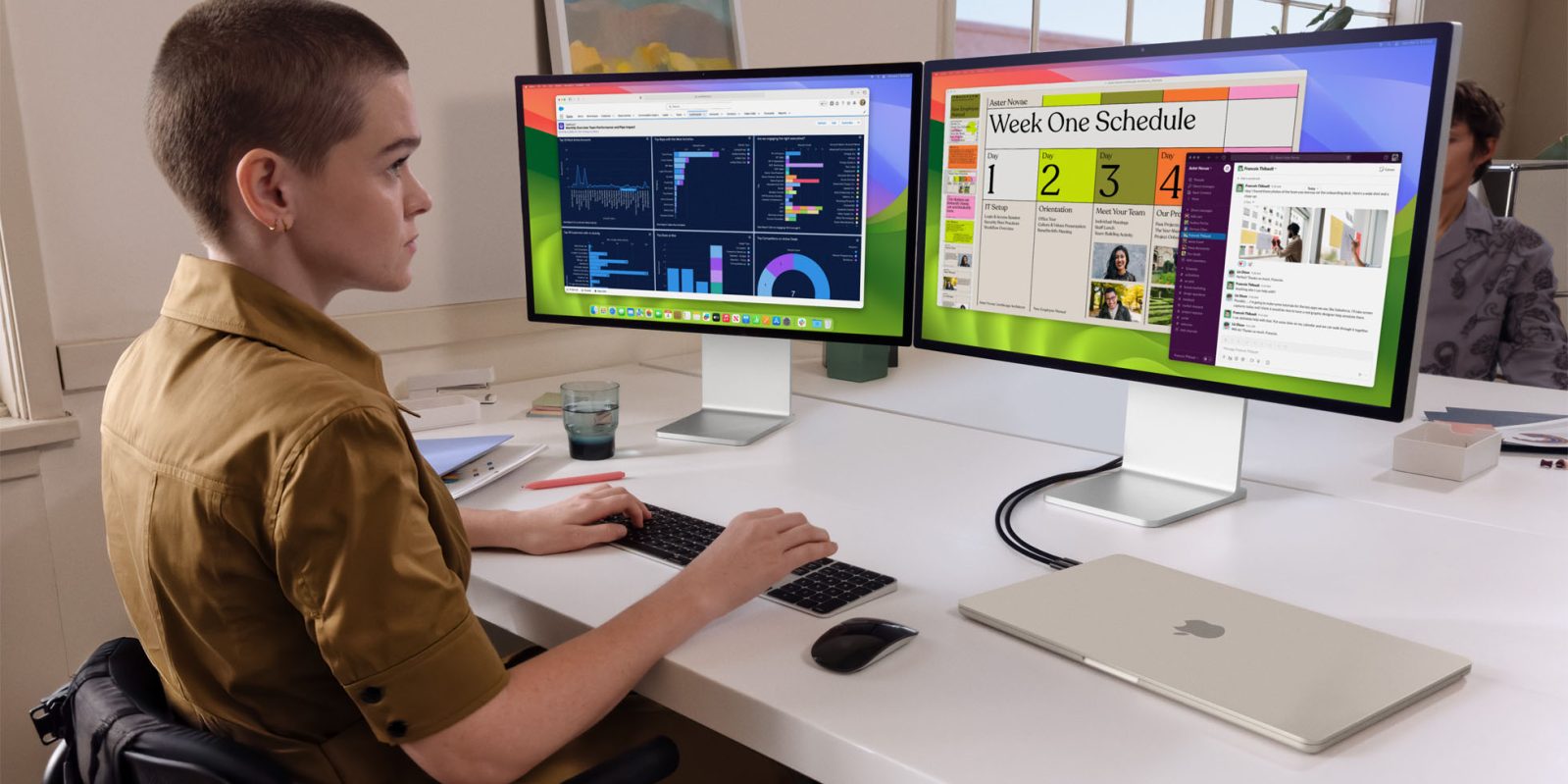 Доля рынка Mac в США выросла на 22% в первом квартале |  MacBook Air используется для установки настольного компьютера с несколькими мониторами