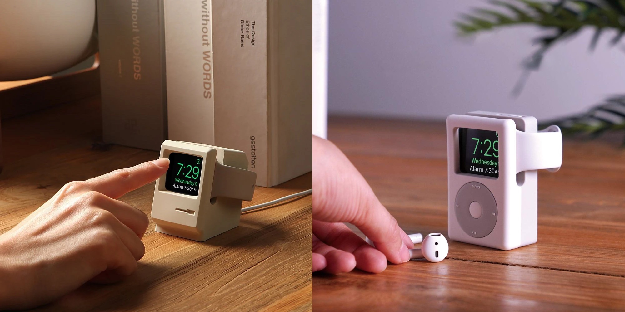 Подставки для зарядки Apple Watch elago: Macintosh и iPod