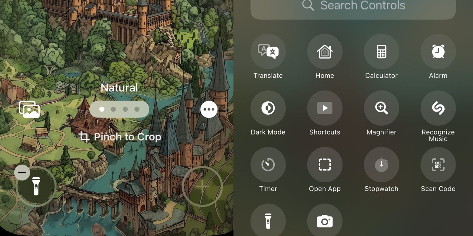 Элементы управления экраном блокировки iOS 18