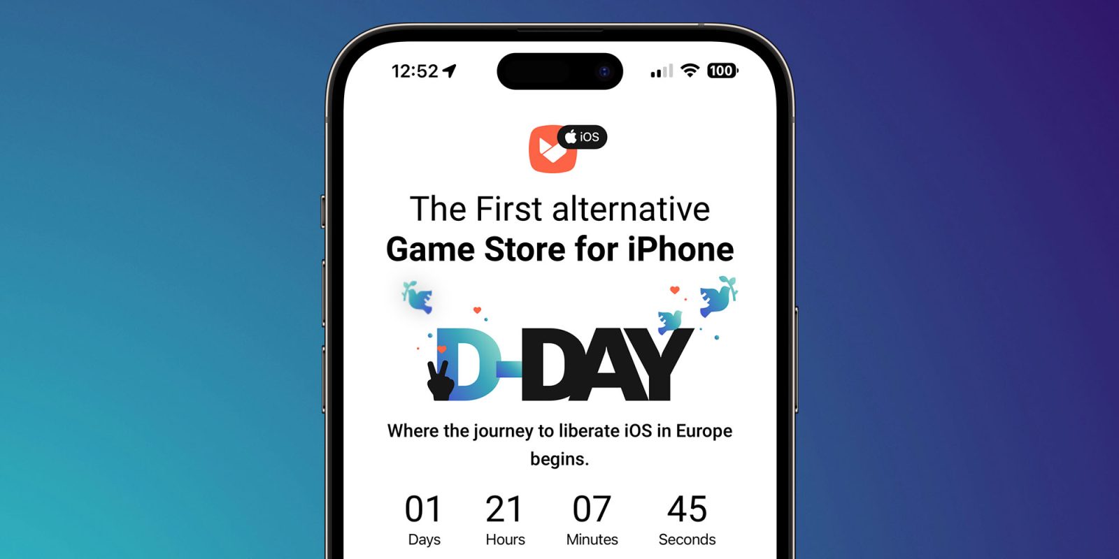 Магазин приложений Aptoide для iOS | Скриншот обратного отсчета