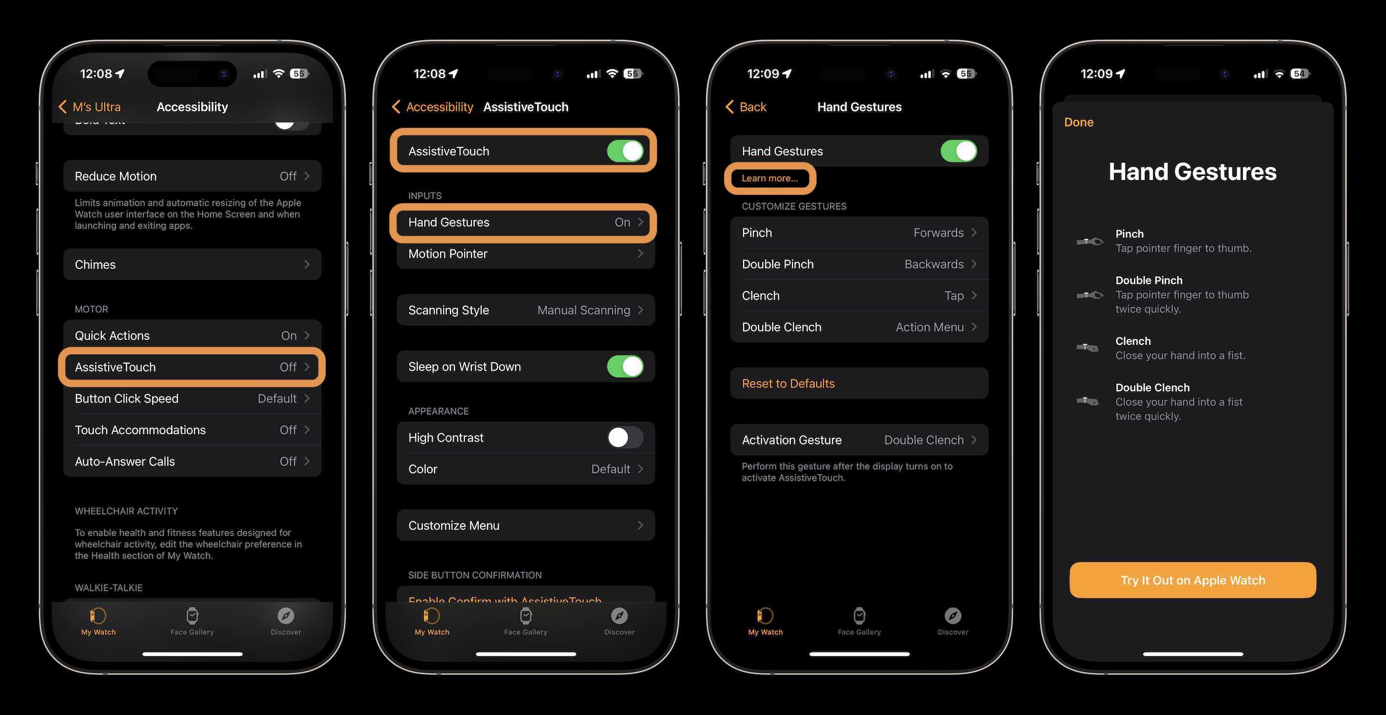 Включите двойное нажатие на любых часах Apple Watch 2