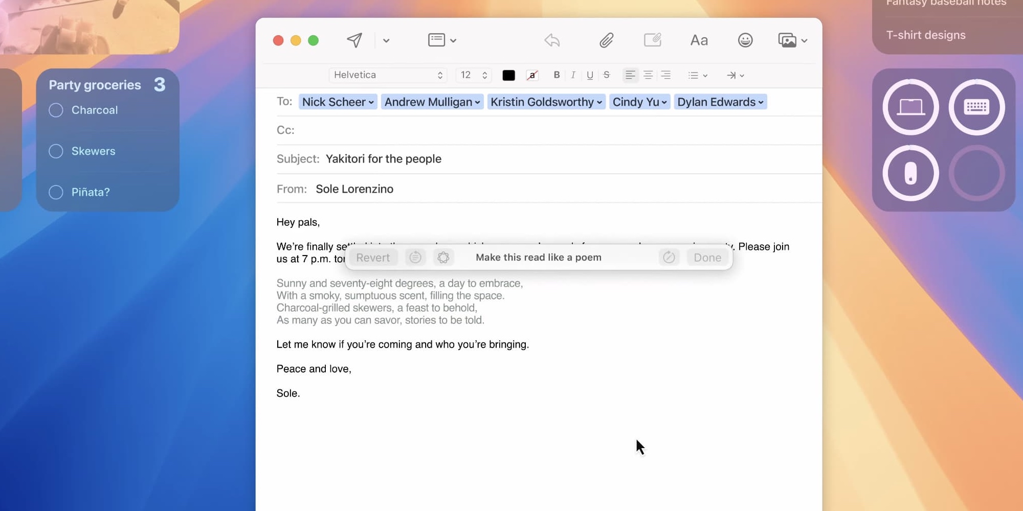 Инструменты для письма в Apple Intelligence