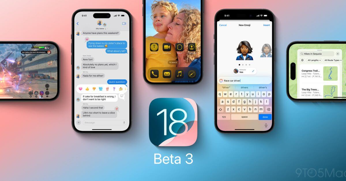 Apple выпускает обновленные сборки iOS 18 beta 3 и многое другое