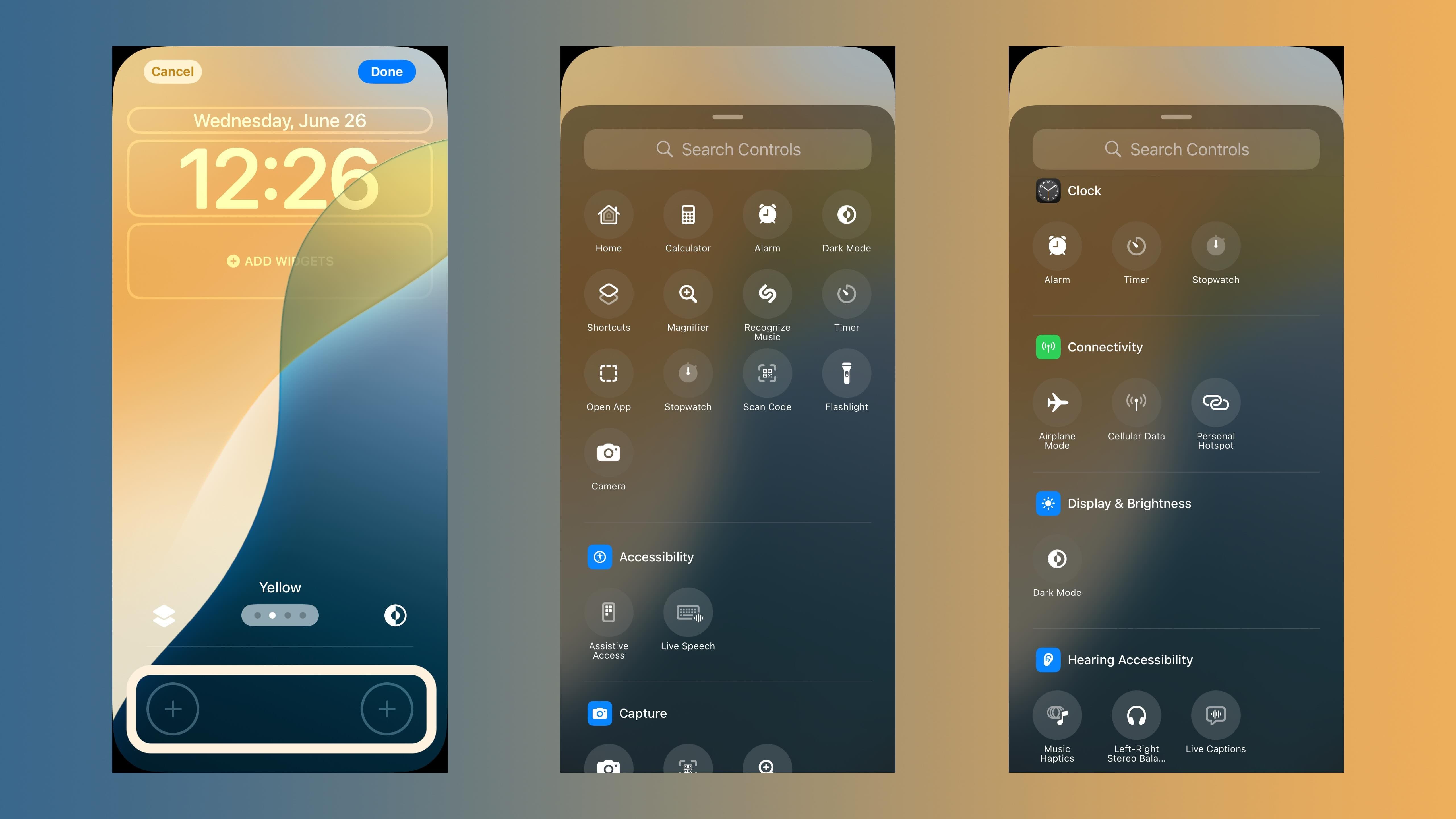 изменить элементы управления экрана блокировки на iPhone в iOS 18 2