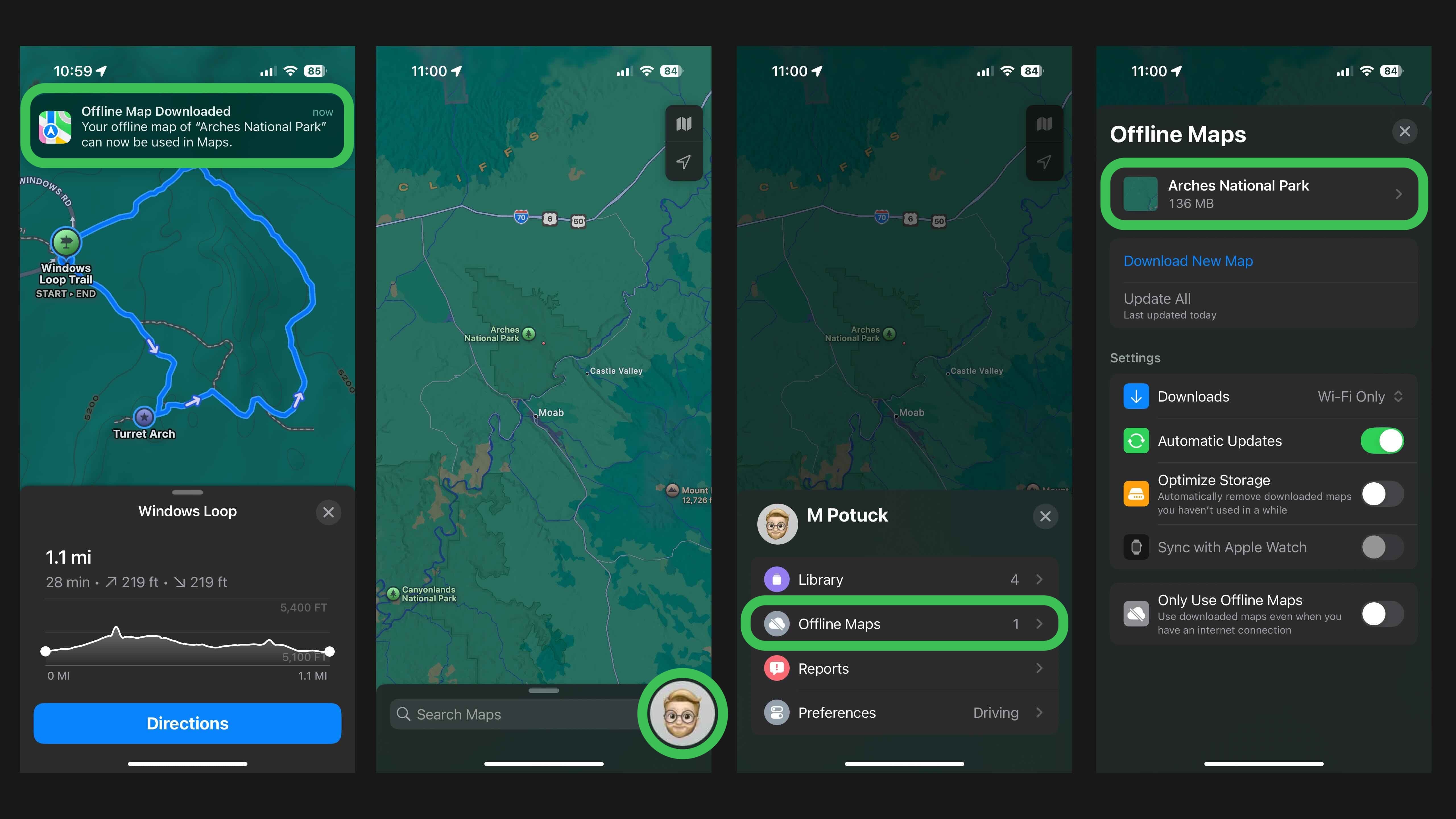 использовать топографические маршруты Apple Maps 3