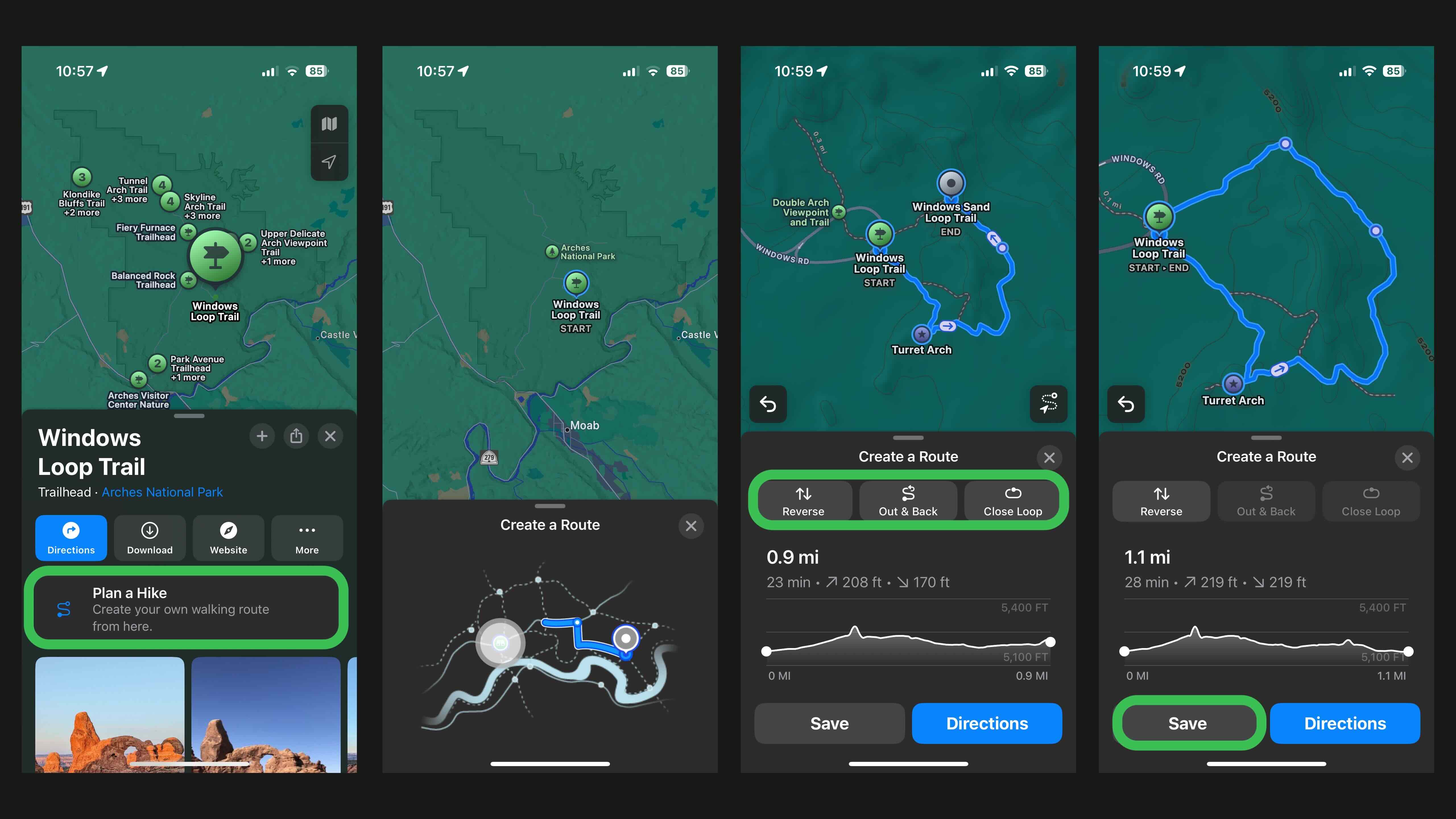использовать топографические маршруты Apple Maps 2