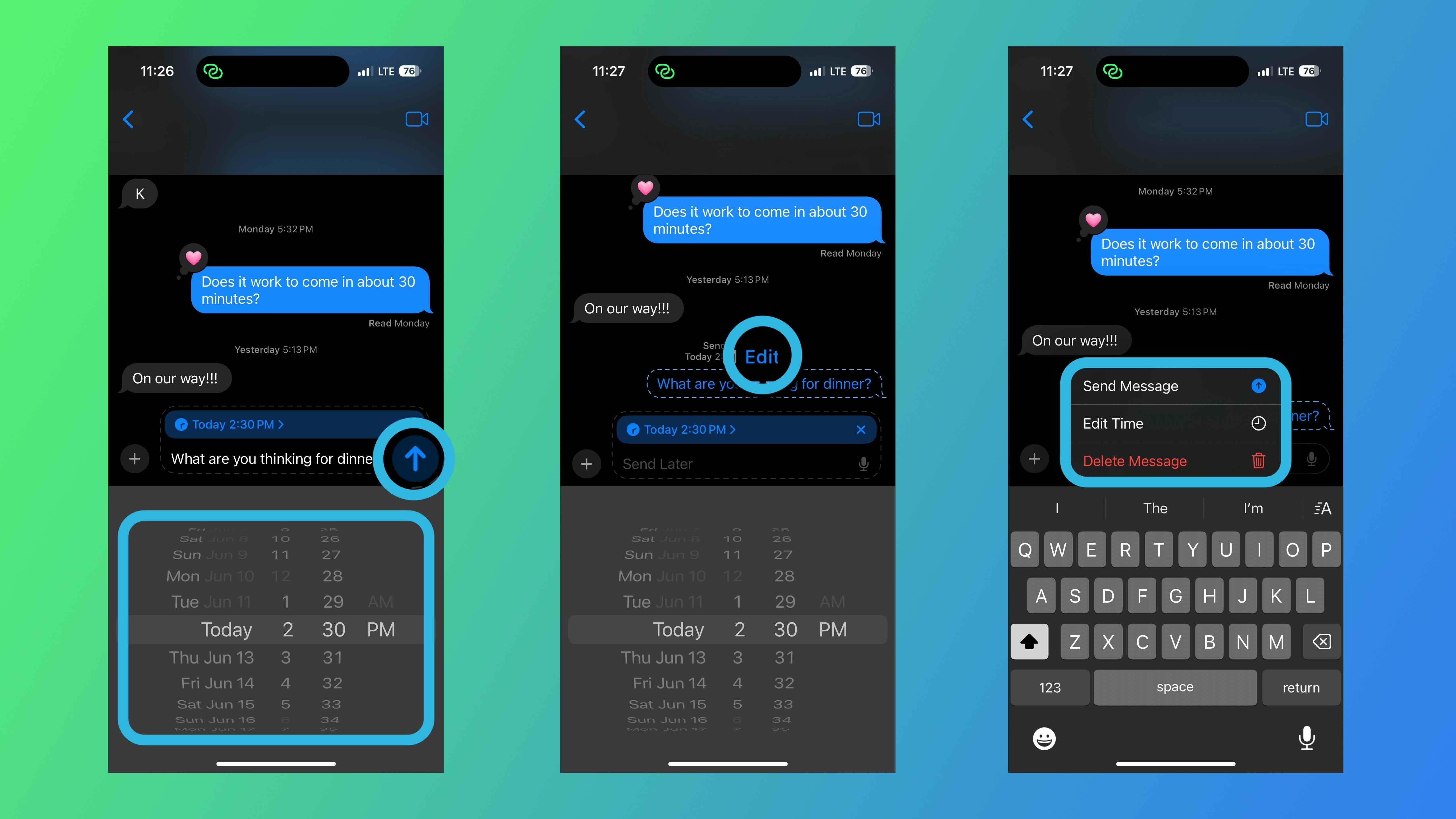 запланировать отправку сообщений позже iOS 18 как 2