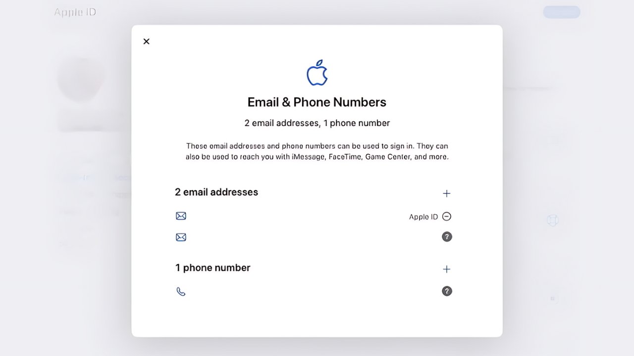 Страница для смены Apple ID на сайте Apple