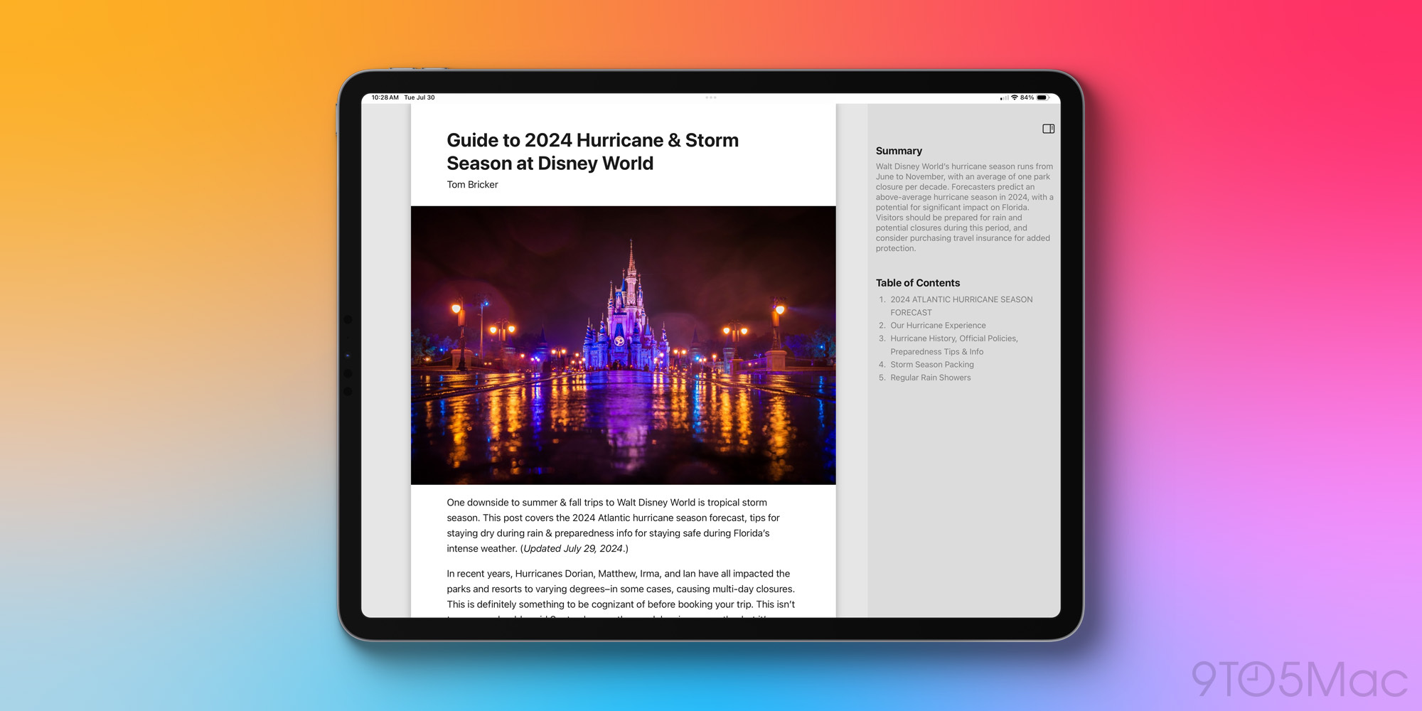 Функция Summarize в Safari с Apple Intelligence на iPad