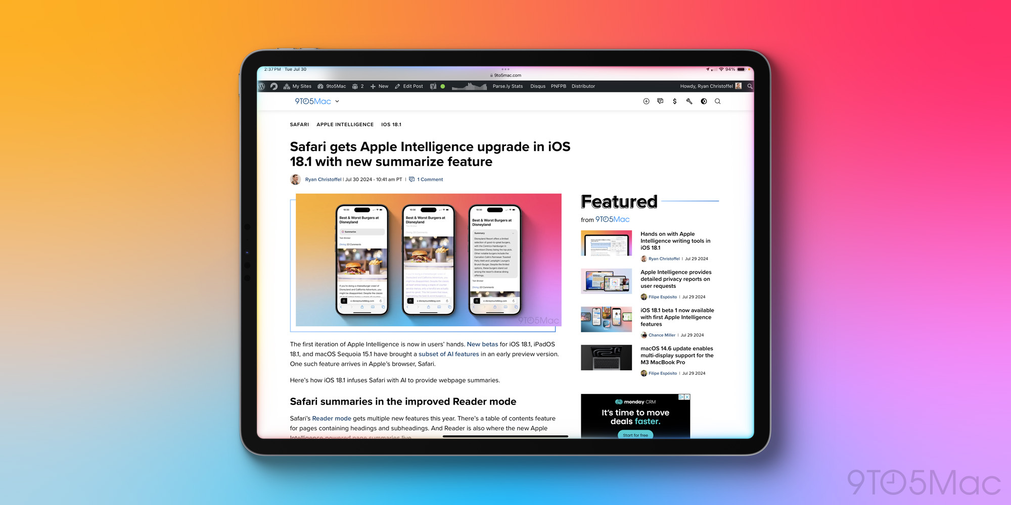 Siri в iPadOS 18.1 с Apple Intelligence