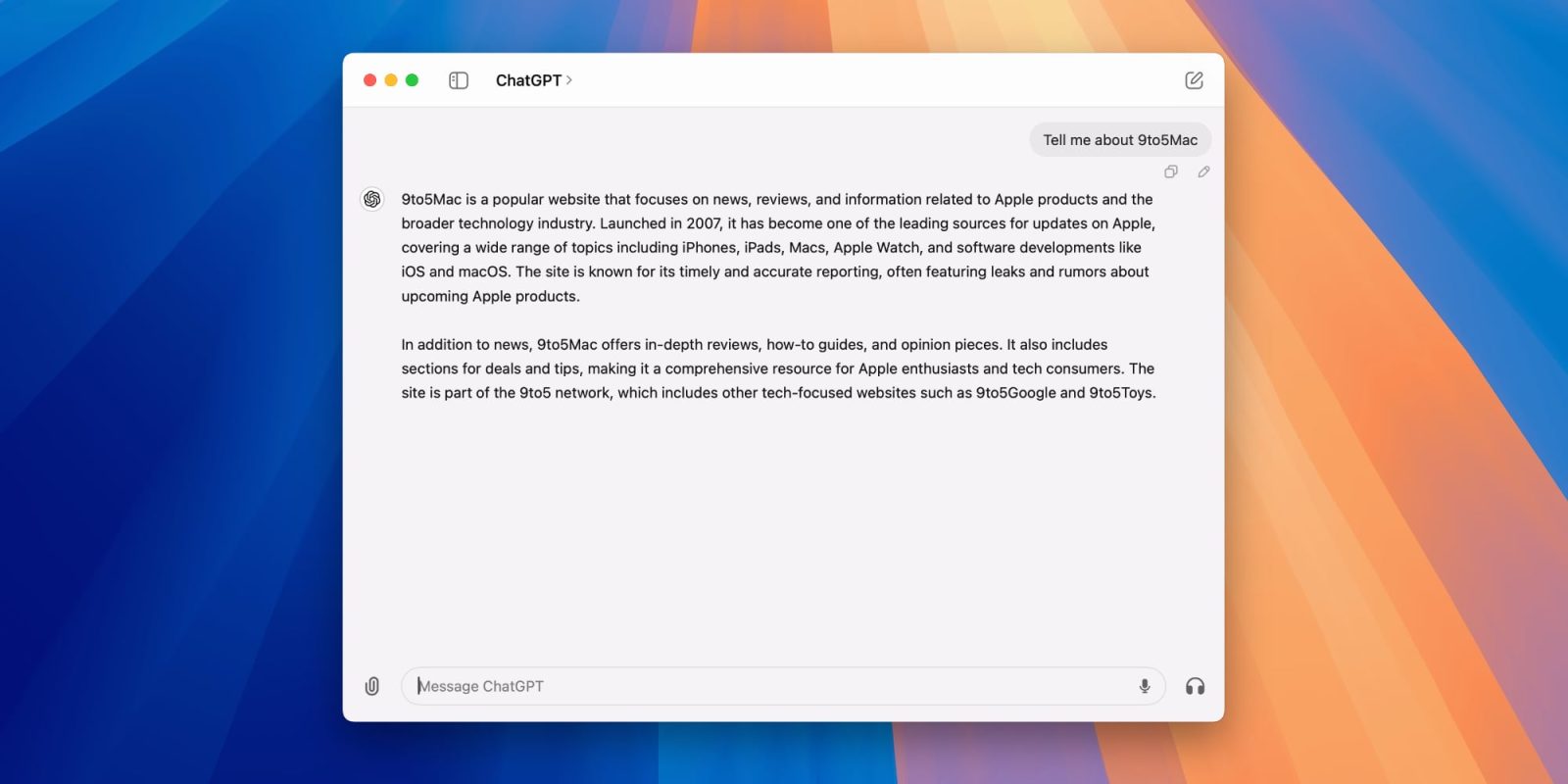 Приложение ChatGPT для macOS