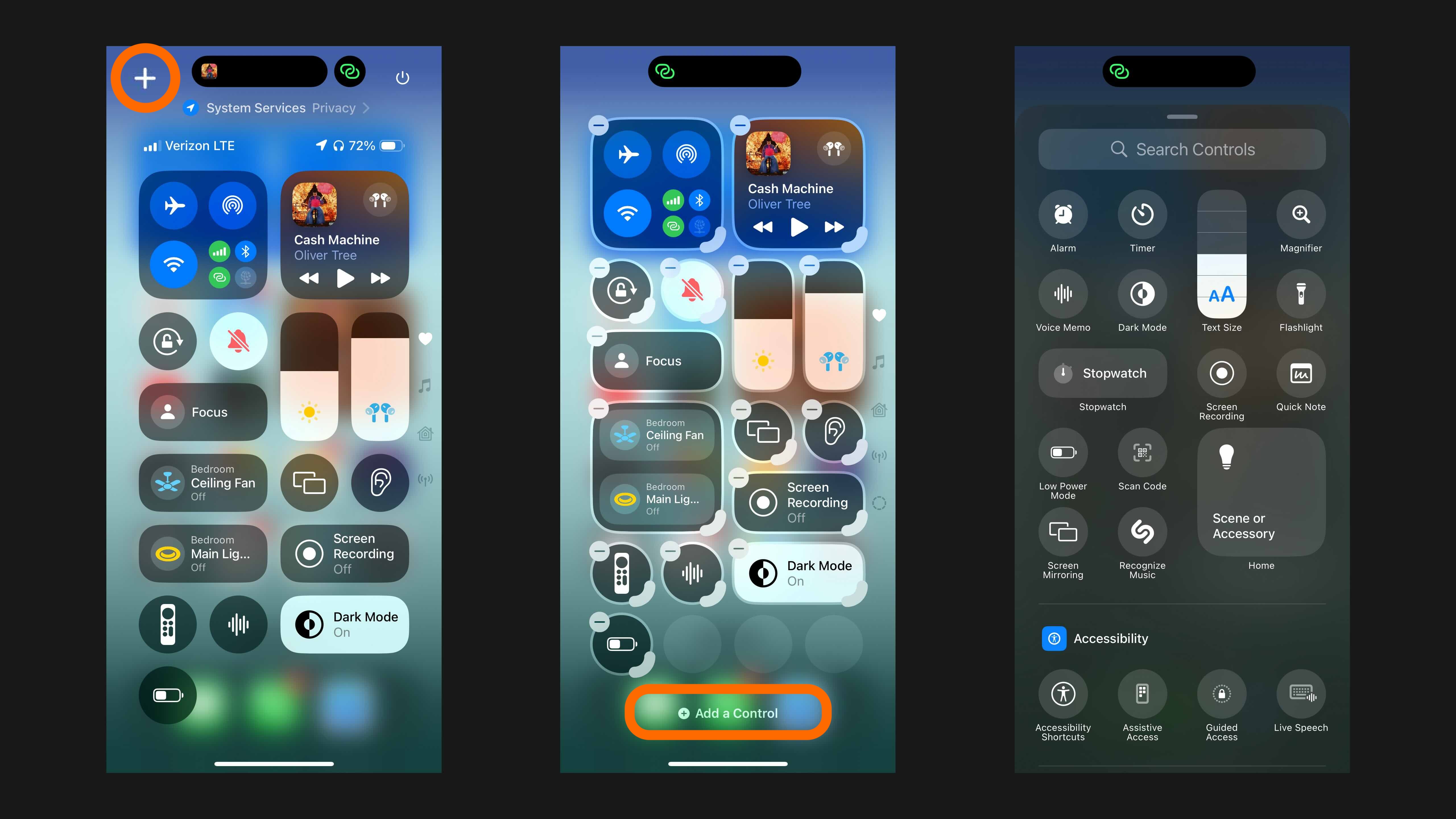 Настройка и использование Центра управления iOS 18 1