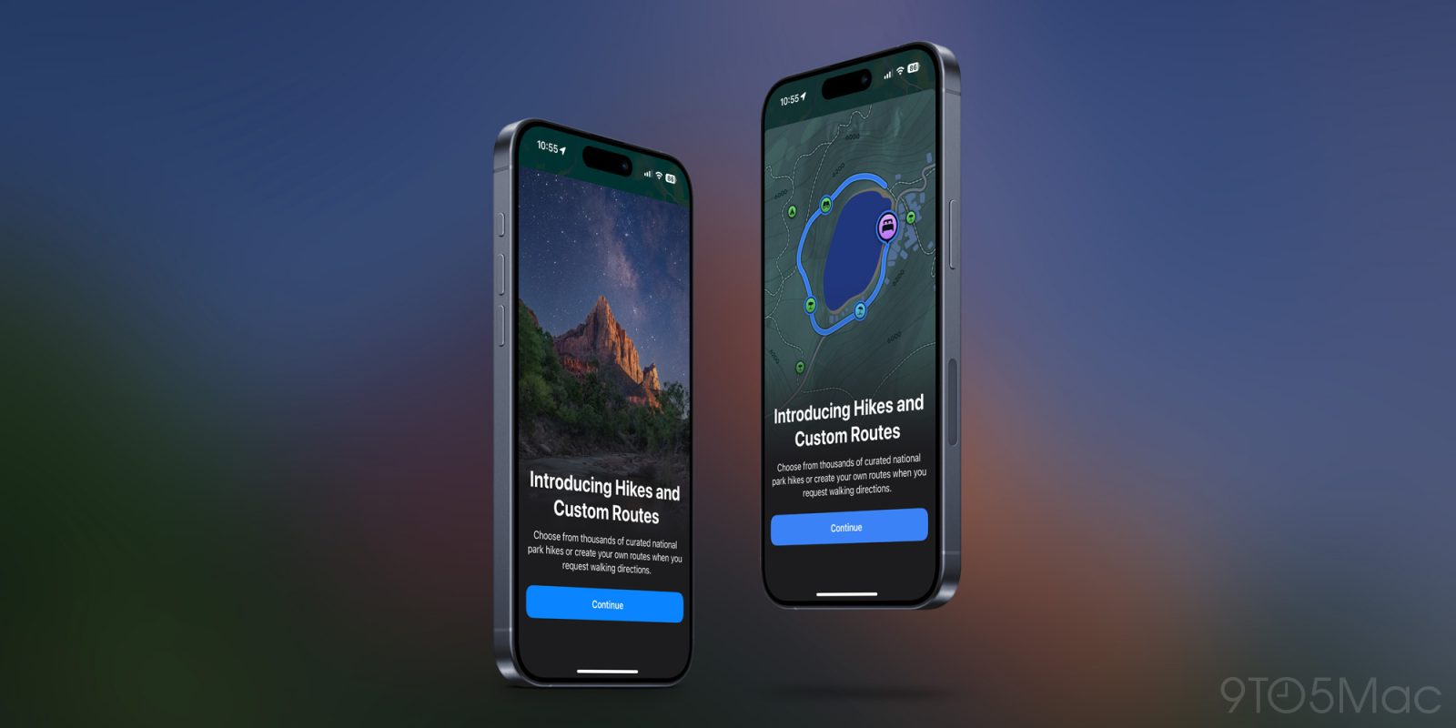использовать топографические пешеходные маршруты Apple Maps