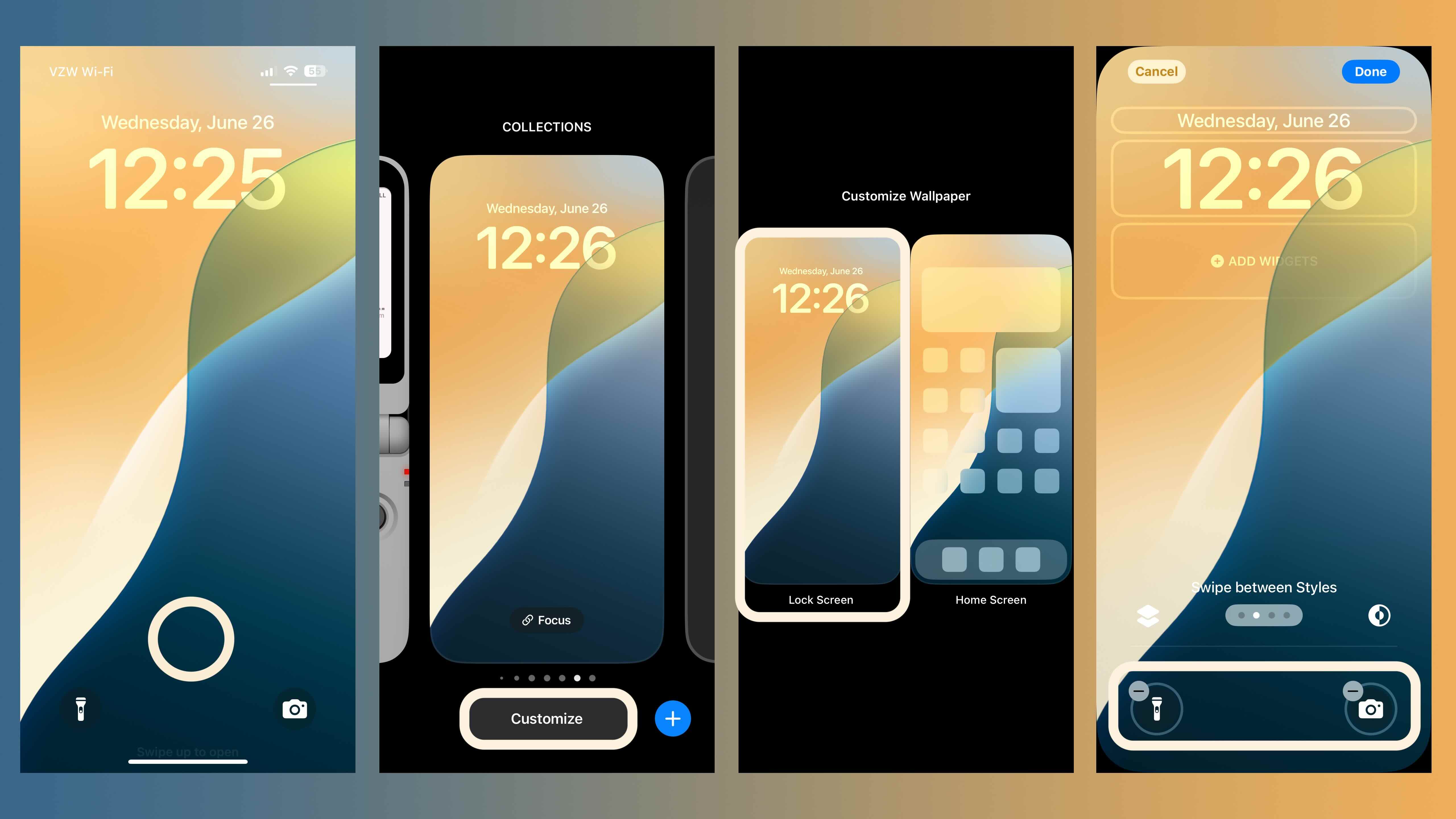 изменить элементы управления экрана блокировки на iPhone в iOS 18 1