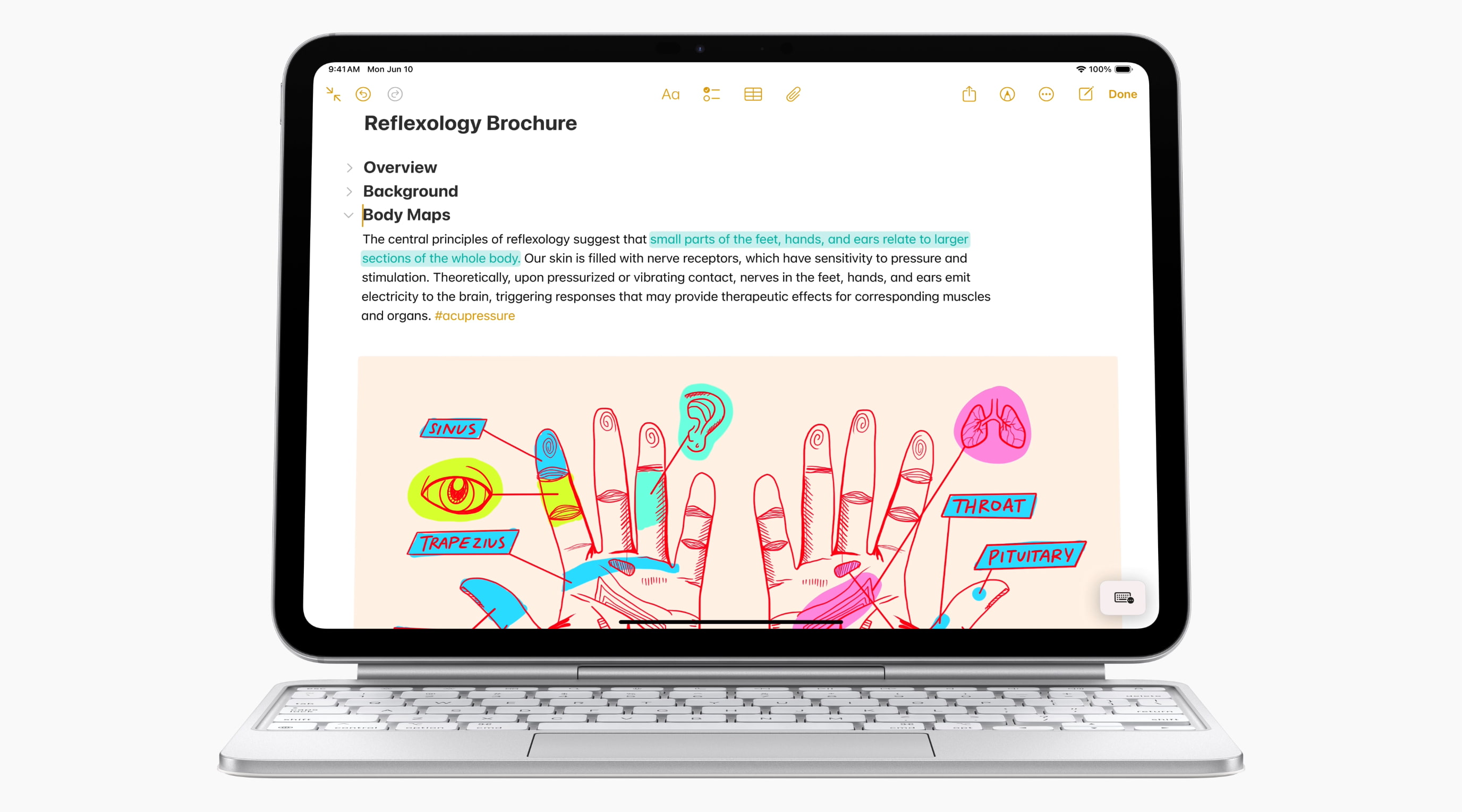Основные моменты в приложении «Заметки» на iPadOS 18 также