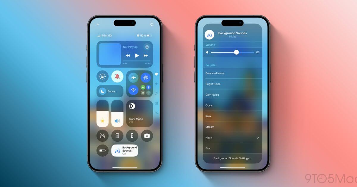 iOS 18 расширяет линейку фоновых шумов новыми звуками огня и ночи