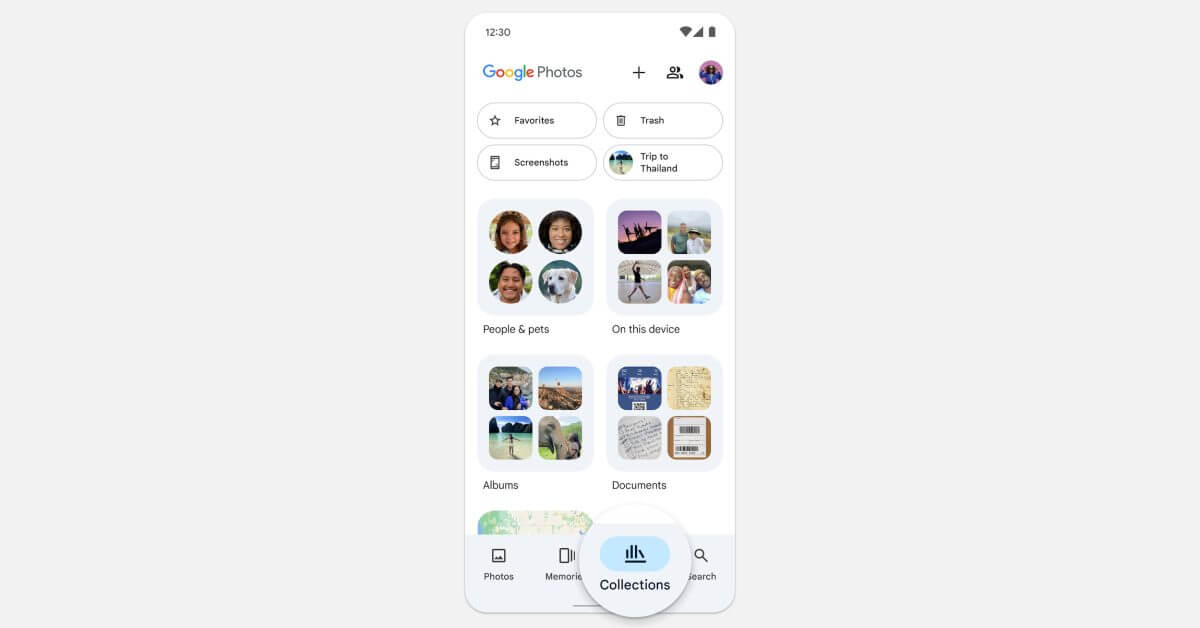 Google Photos представляет новый дизайн Коллекций, который заменит вкладку Библиотека