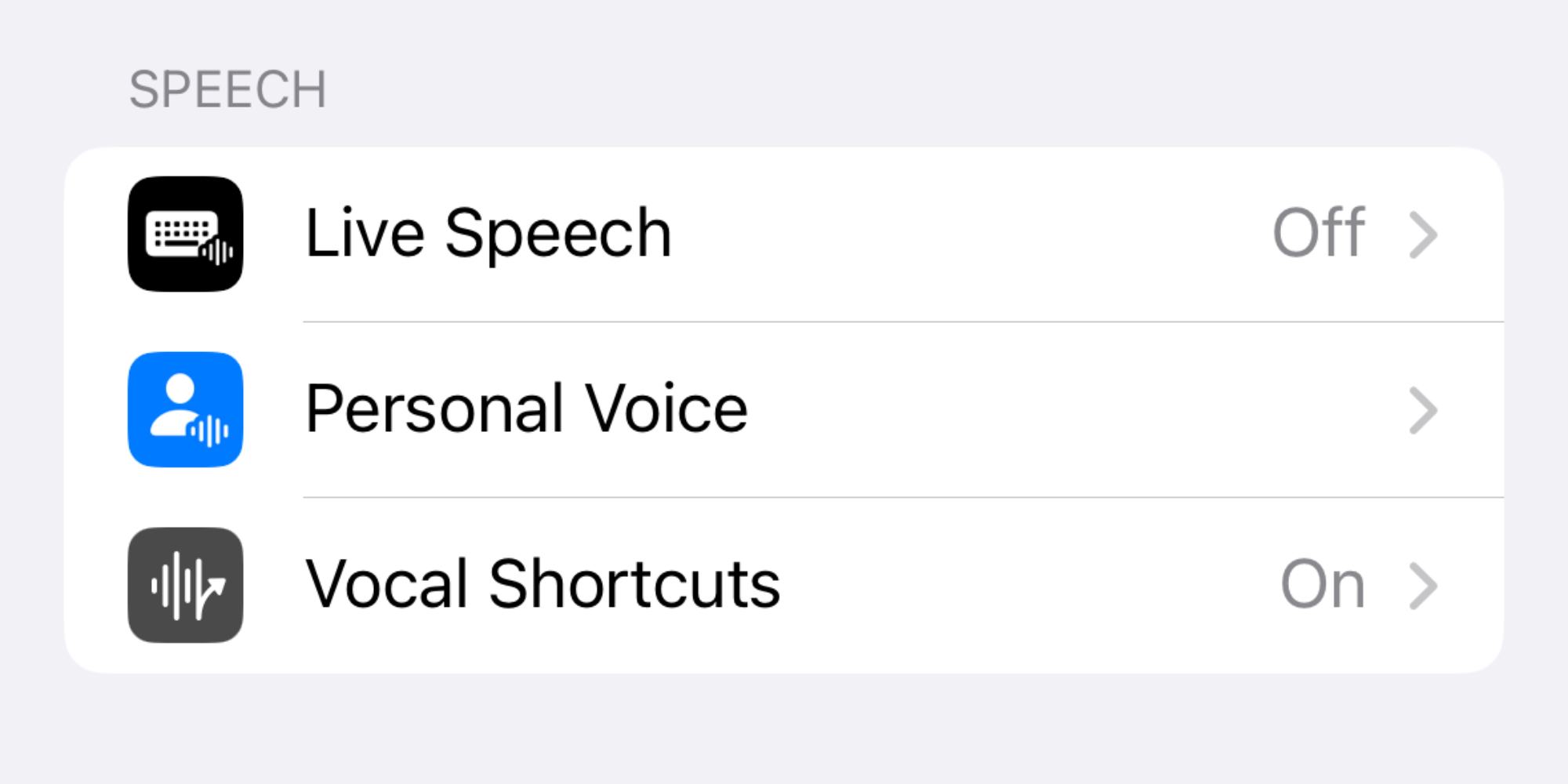 Голосовые сочетания клавиш в настройках iOS 18