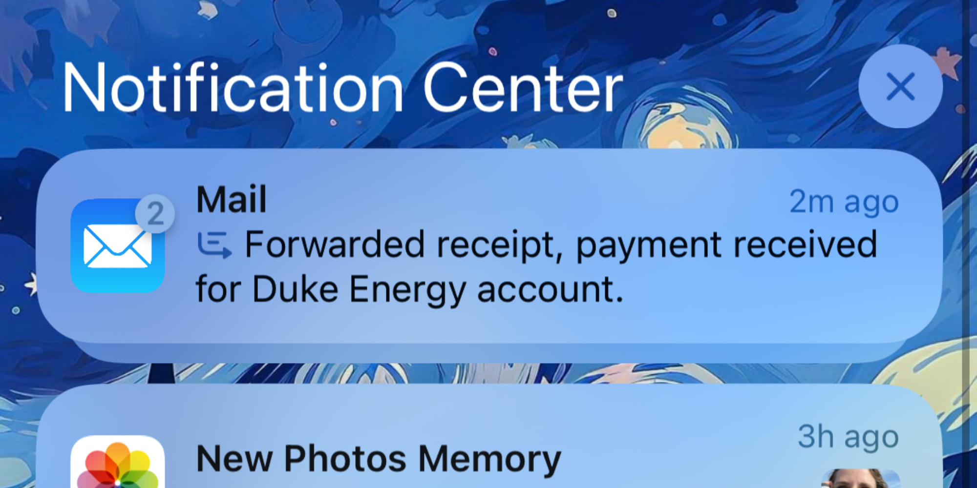 Уведомление о почте в iOS 18.1
