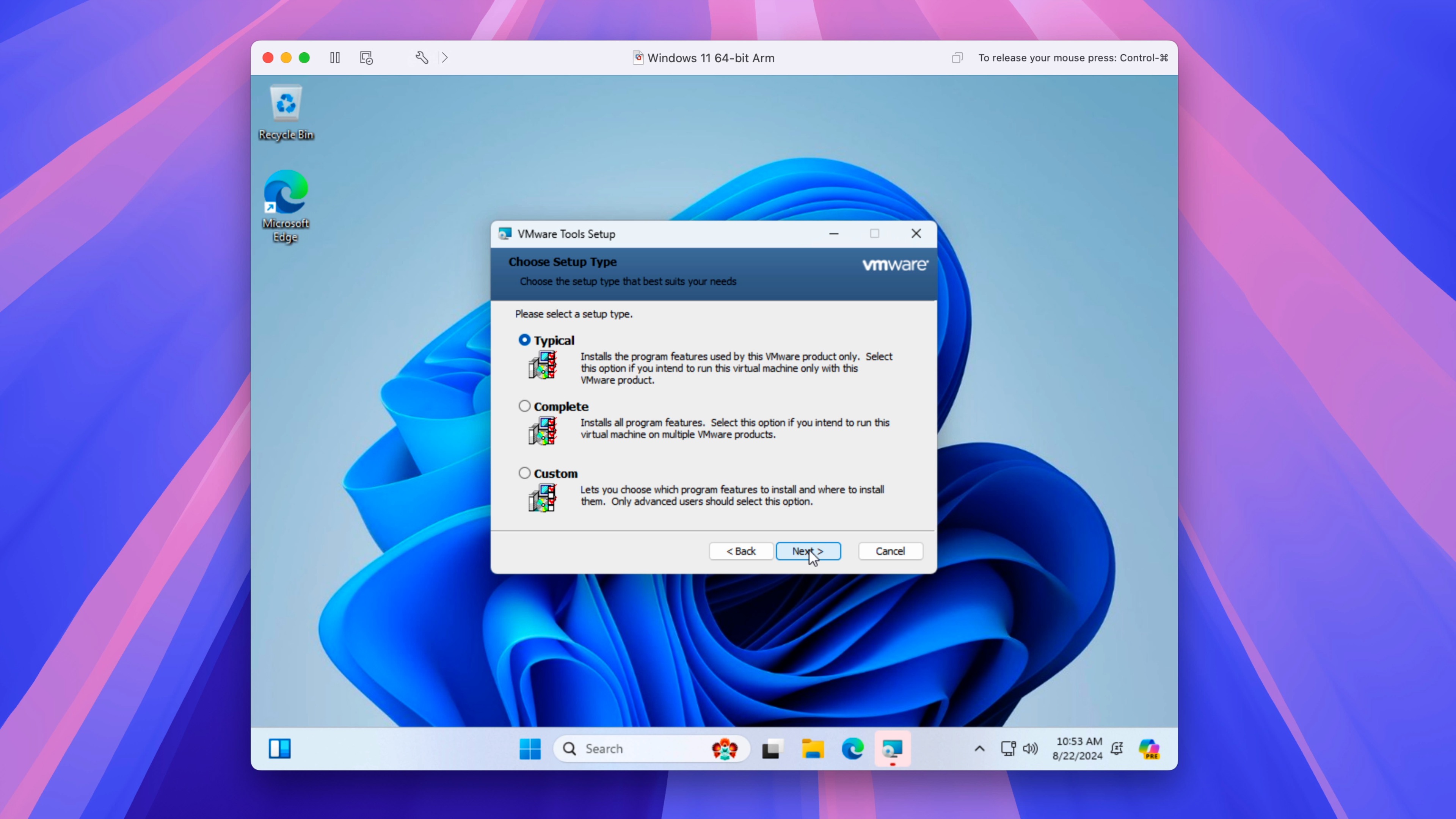 Windows 11 на Mac с VMware Fusion Pro бесплатно - Установка VMware Tools