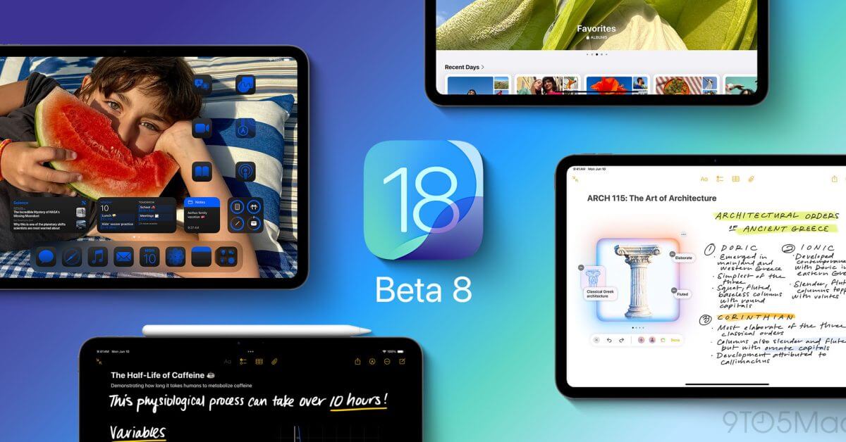 Apple выпускает beta 8 для iPadOS 18, macOS Sequoia, visionOS 2 и других