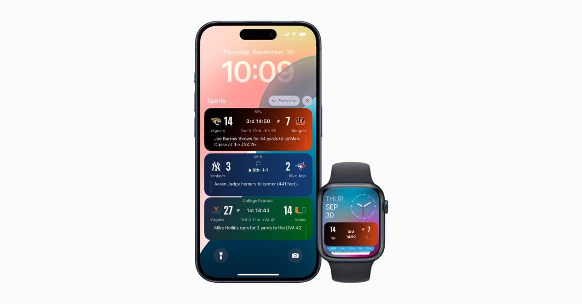 Apple Sports выводит результаты матчей на экран блокировки iPhone с iOS 18