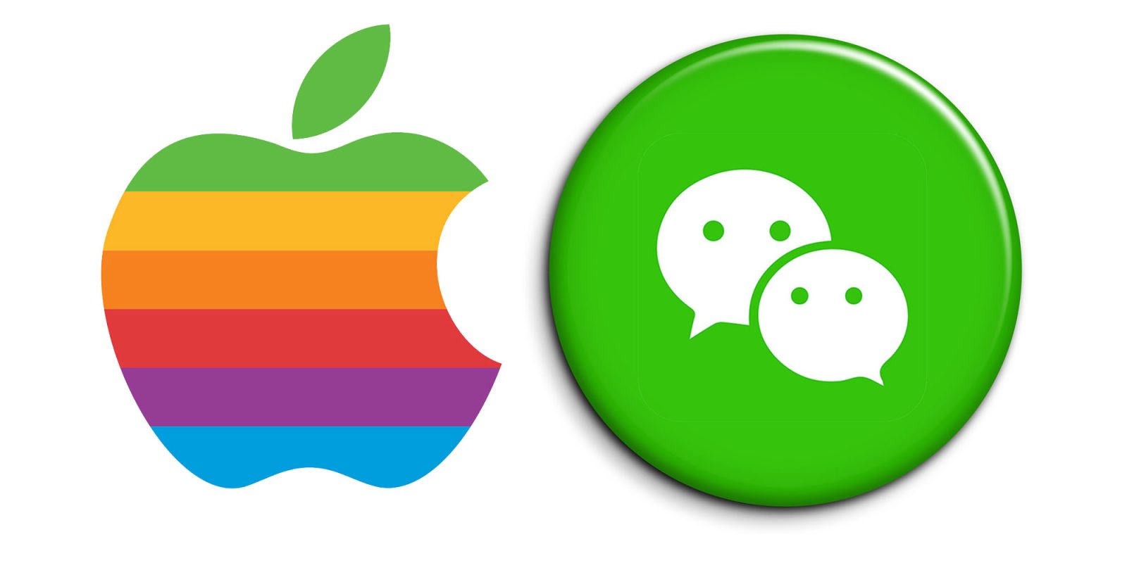 Apple пытается оказать давление на WeChat | Стилизованные логотипы Apple и WeChat
