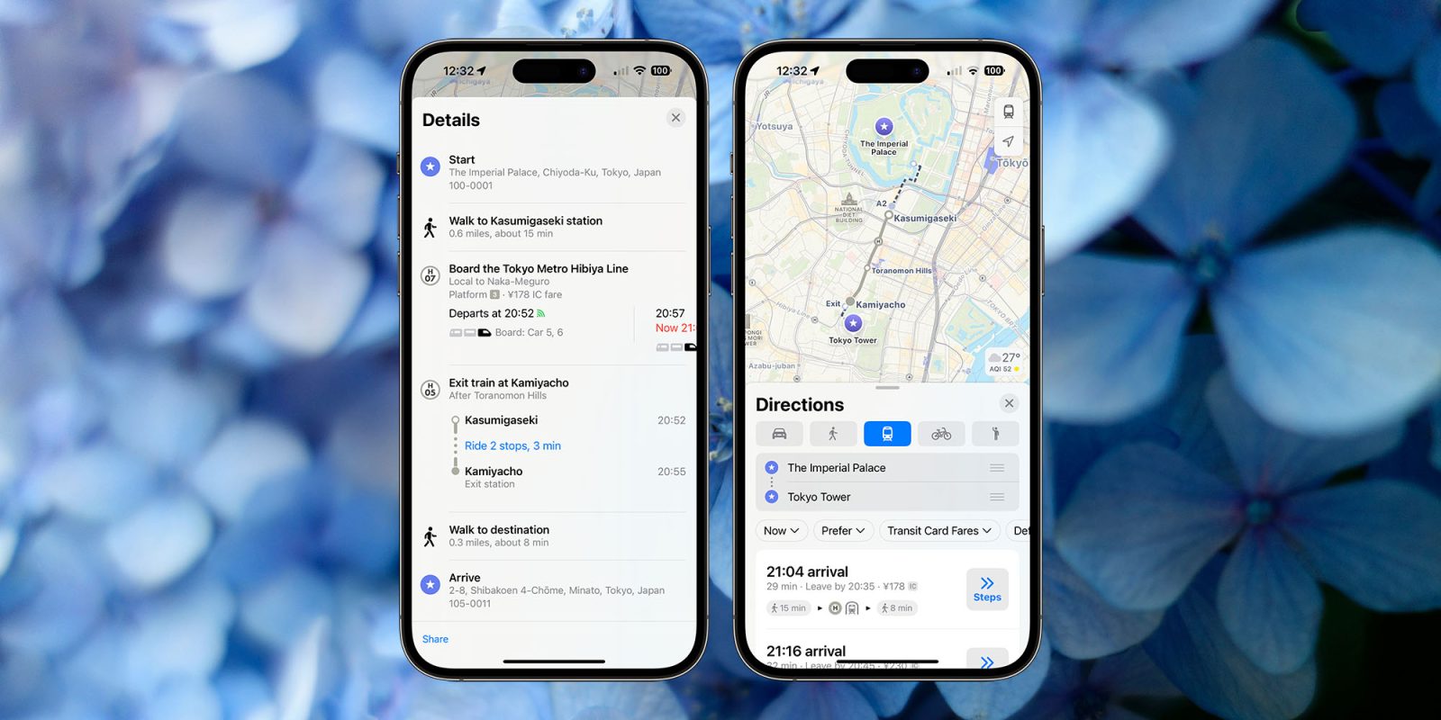 Информация о транспорте в режиме реального времени от Apple Maps поступает в Токио (показаны скриншоты)