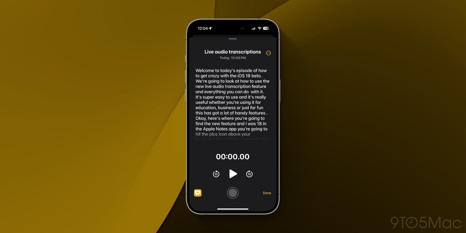 Используйте аудиотранскрипции iOS 18