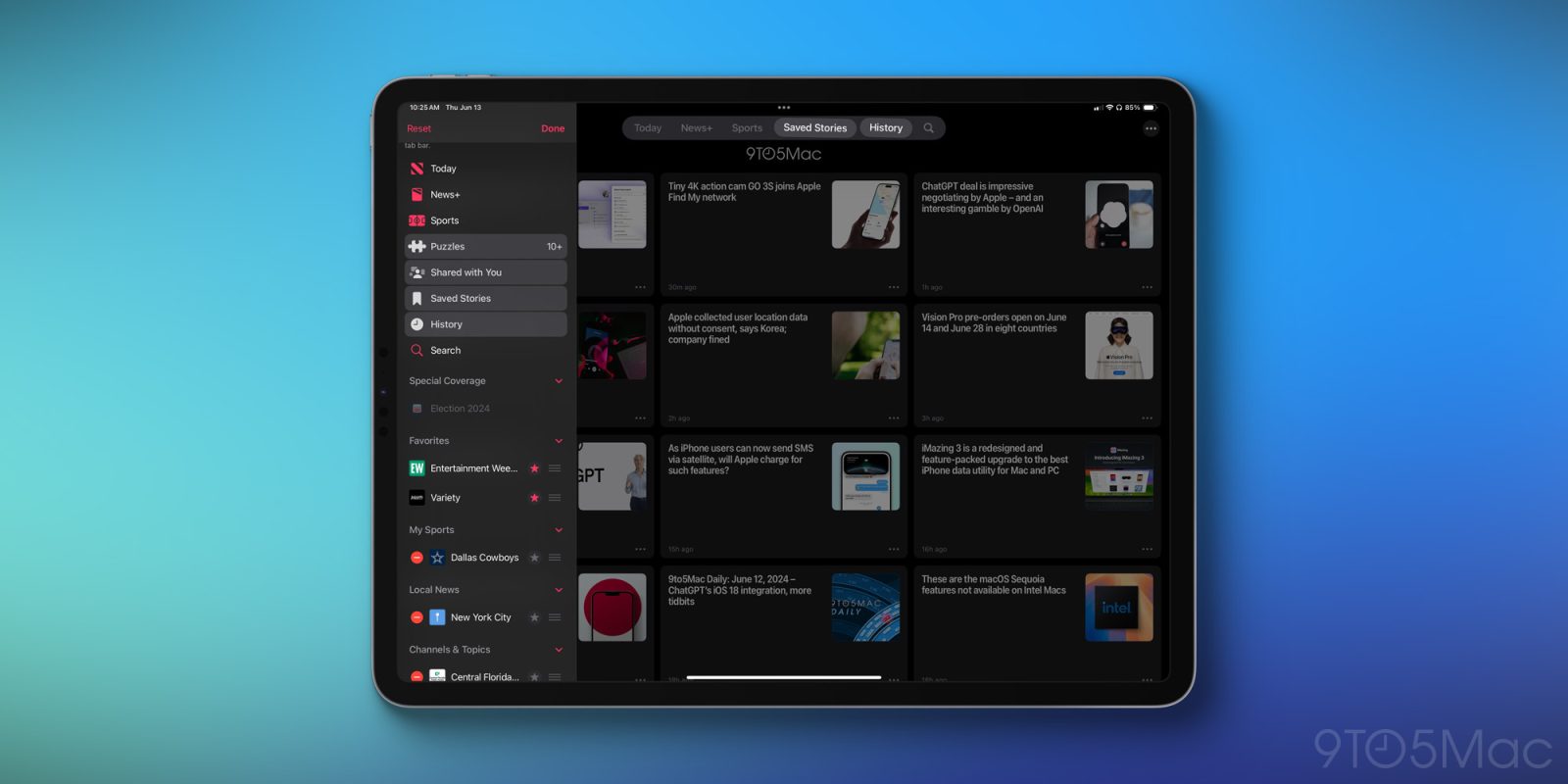 Настраиваемая панель вкладок iPadOS 18