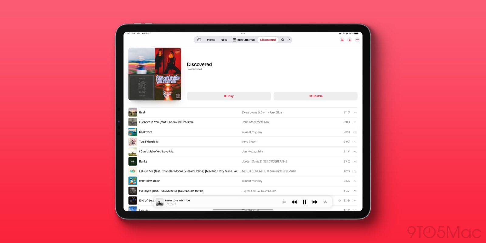 Панель вкладок приложения «Музыка» на iPadOS 18
