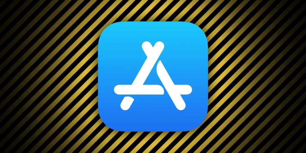 Мошенничество в App Store | Логотип против предупреждающей ленты