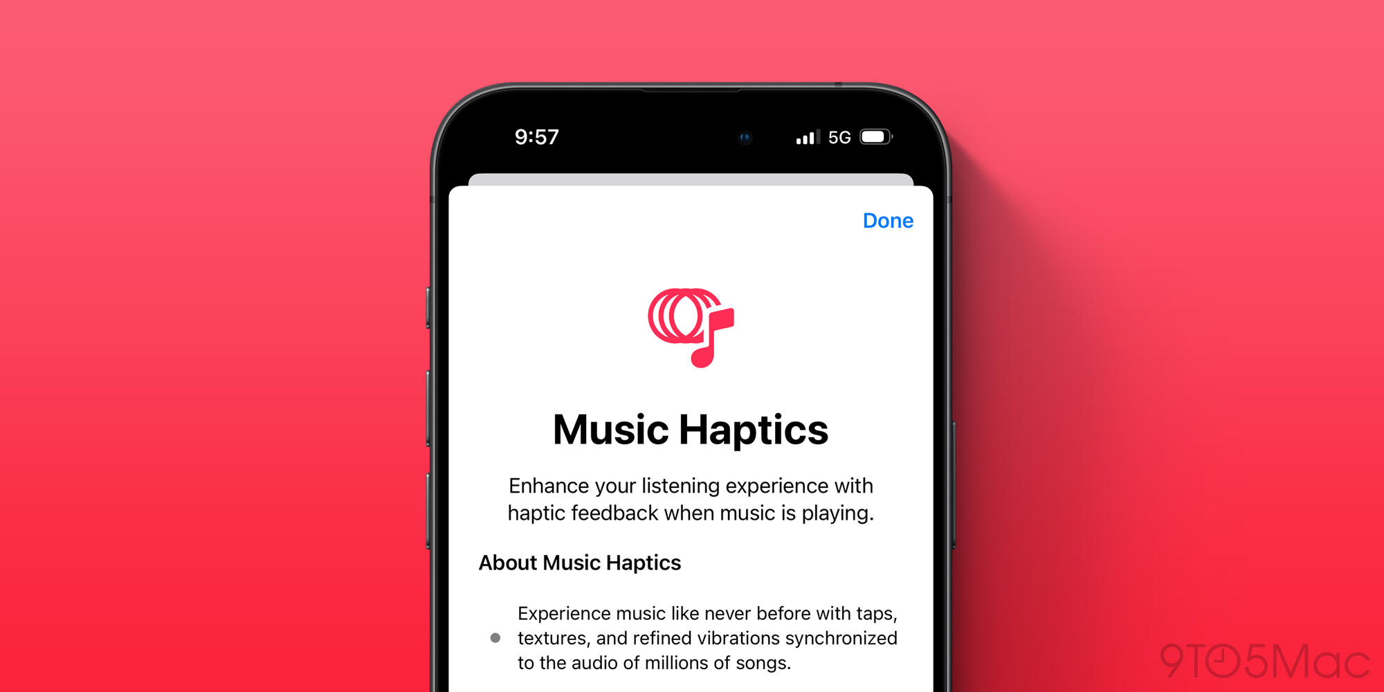 Тактильные ощущения от музыки в iOS 18
