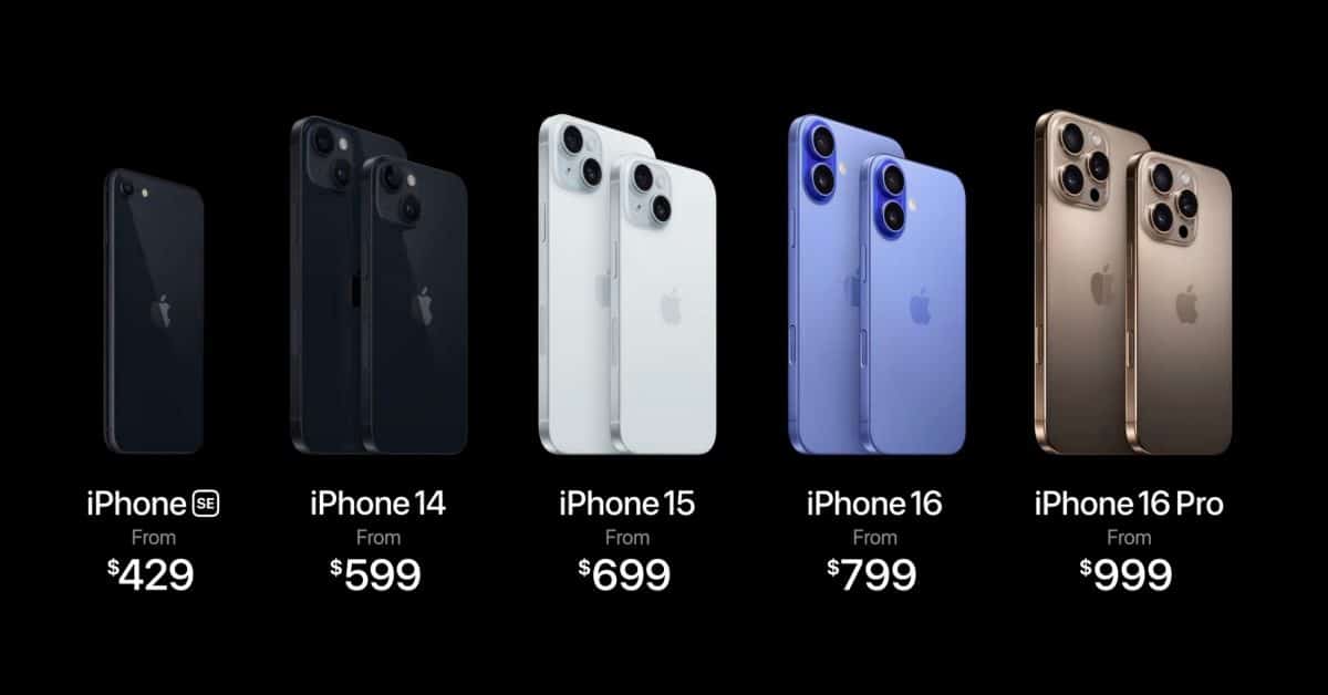 Это новая линейка iPhone после запуска iPhone 16.