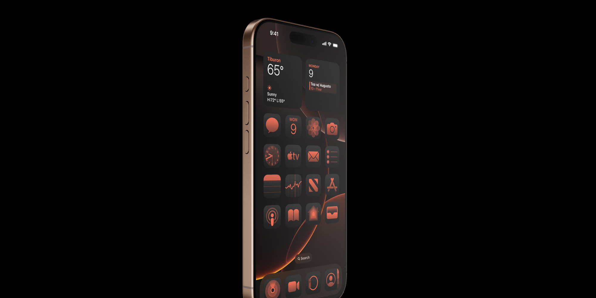 Титановый iPhone 16 Pro в пустыне