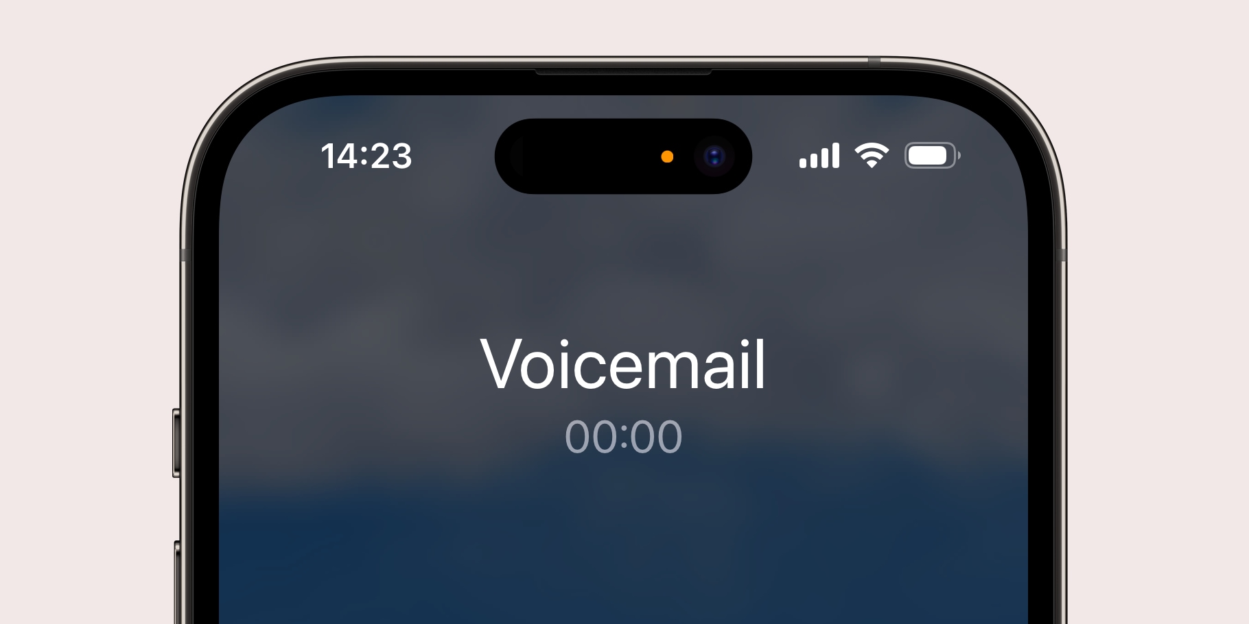 iPhone 14 Pro с оранжевой точкой